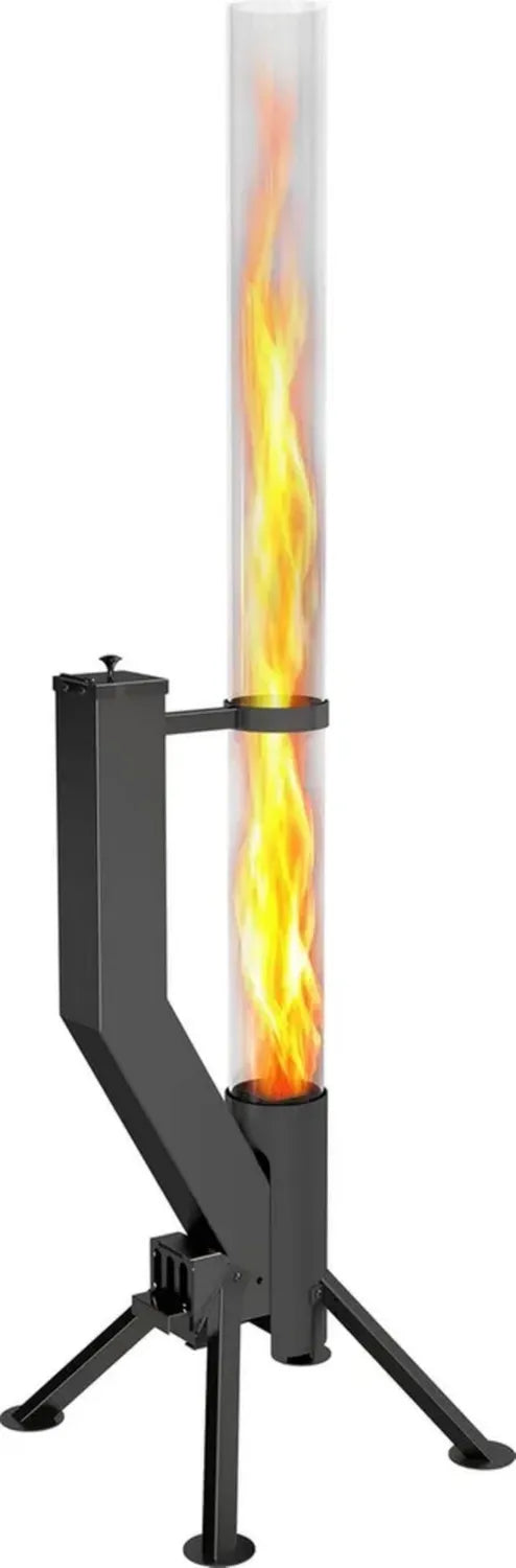 Foyer de Jardin sans Fumée en Acier Inoxydable pour Extérieur - Tube à Granulés pour Ambiance Feu (Noir Mat, Haute Qualité)