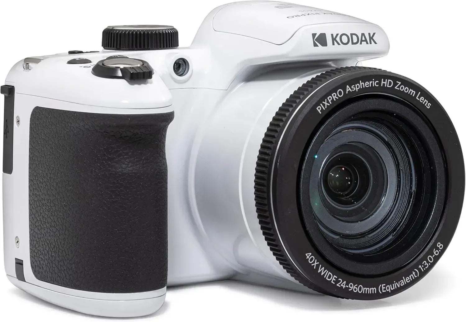 KODAK Pixpro AZ405 Appareil Photo Bridge - Zoom Optique 40x, 24mm Grand Angle, Capteur 20MP, Écran LCD 3', Vidéo 1080p, Stabilisation OIS, Fonctionne sur Piles AA - Couleur Blanche