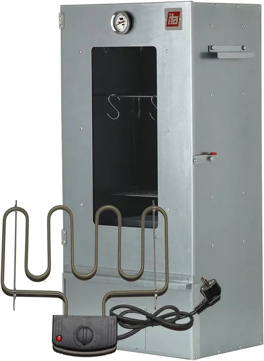 Fumoir Électrique Professionnel 7000 avec Thermomètre, 81x28x40 cm - Métal Galvanisé Anticorrosif pour Viande, Poisson, Fromage