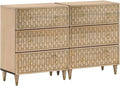 Buffet rétro en bois massif avec motif floral sculpté, 60 x 33 x 75 cm