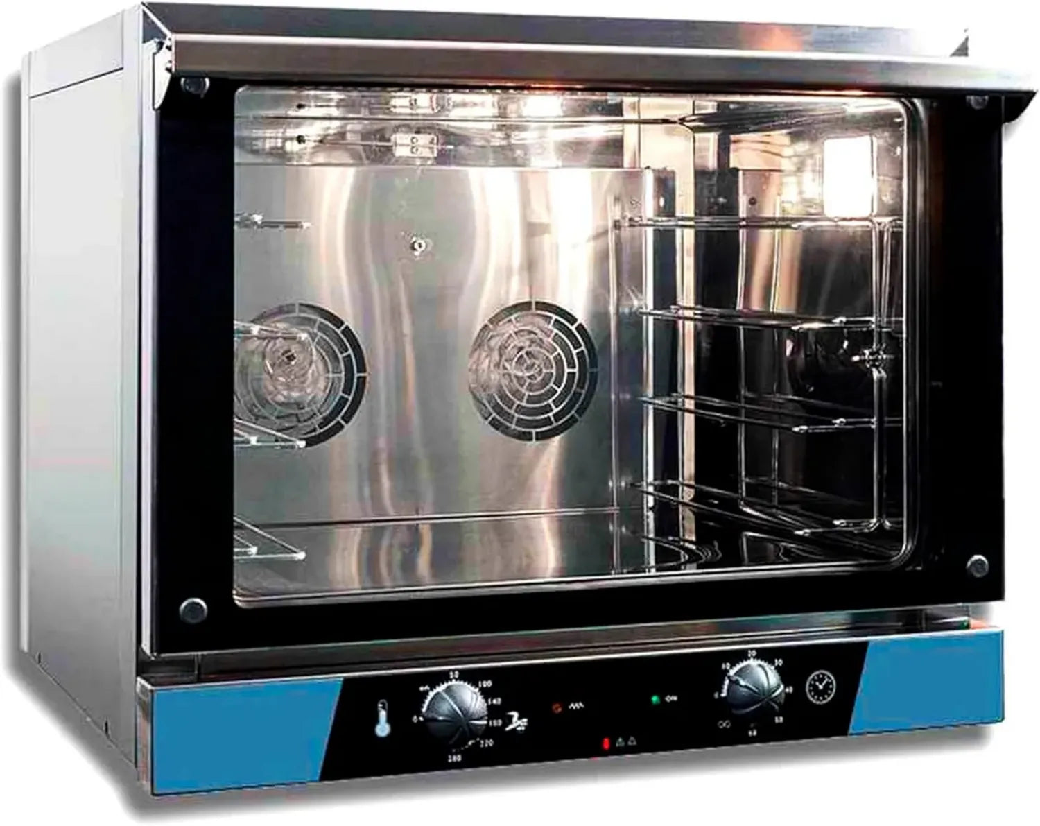 Four à convection électrique GN1/1 en inox, porte double vitrage, lumière intérieure, 4 plateaux inclus
