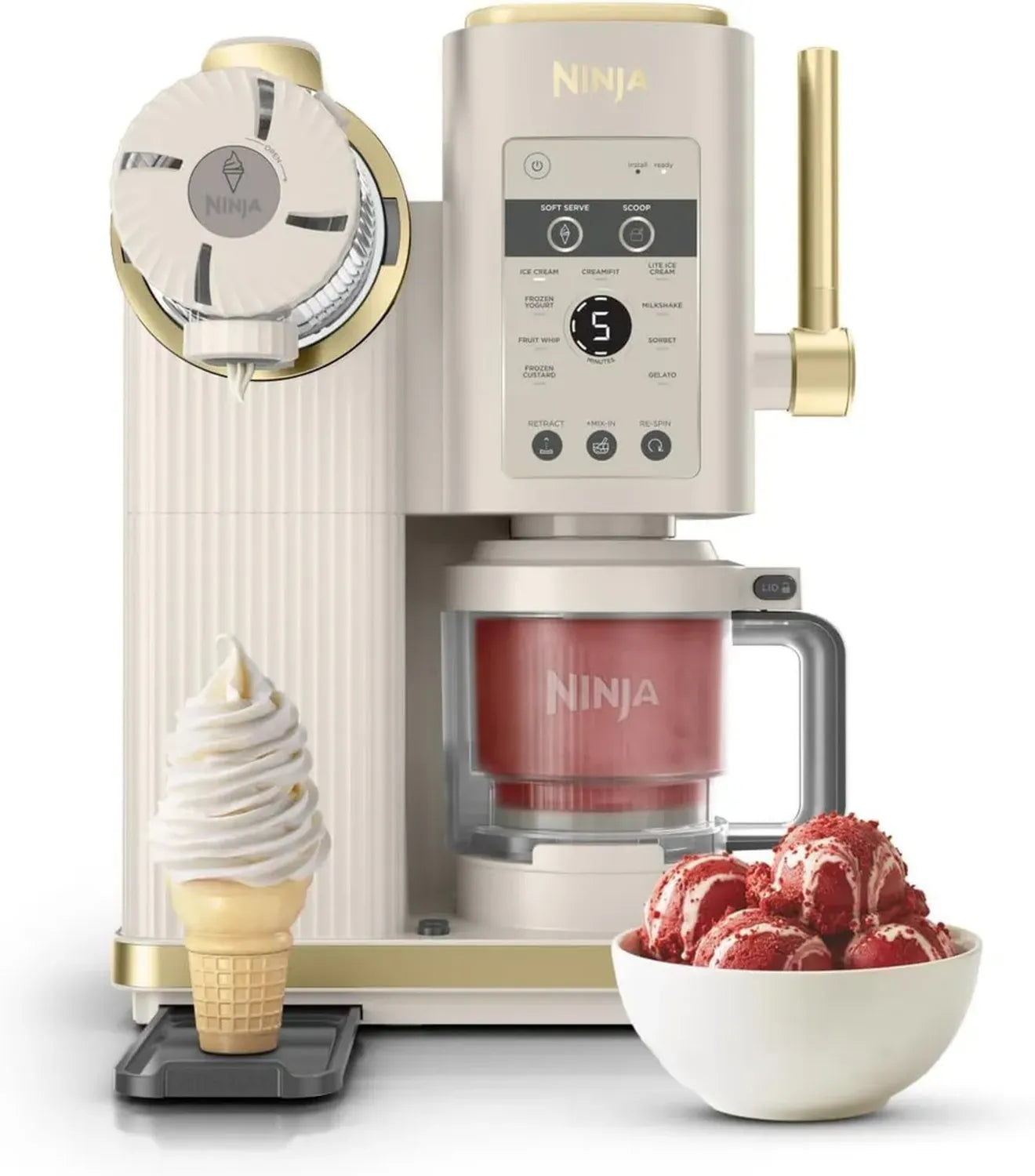 Machine à glace Ninja CREAMi NC701UKSTGD, 13 fonctions, 2 bacs, or
