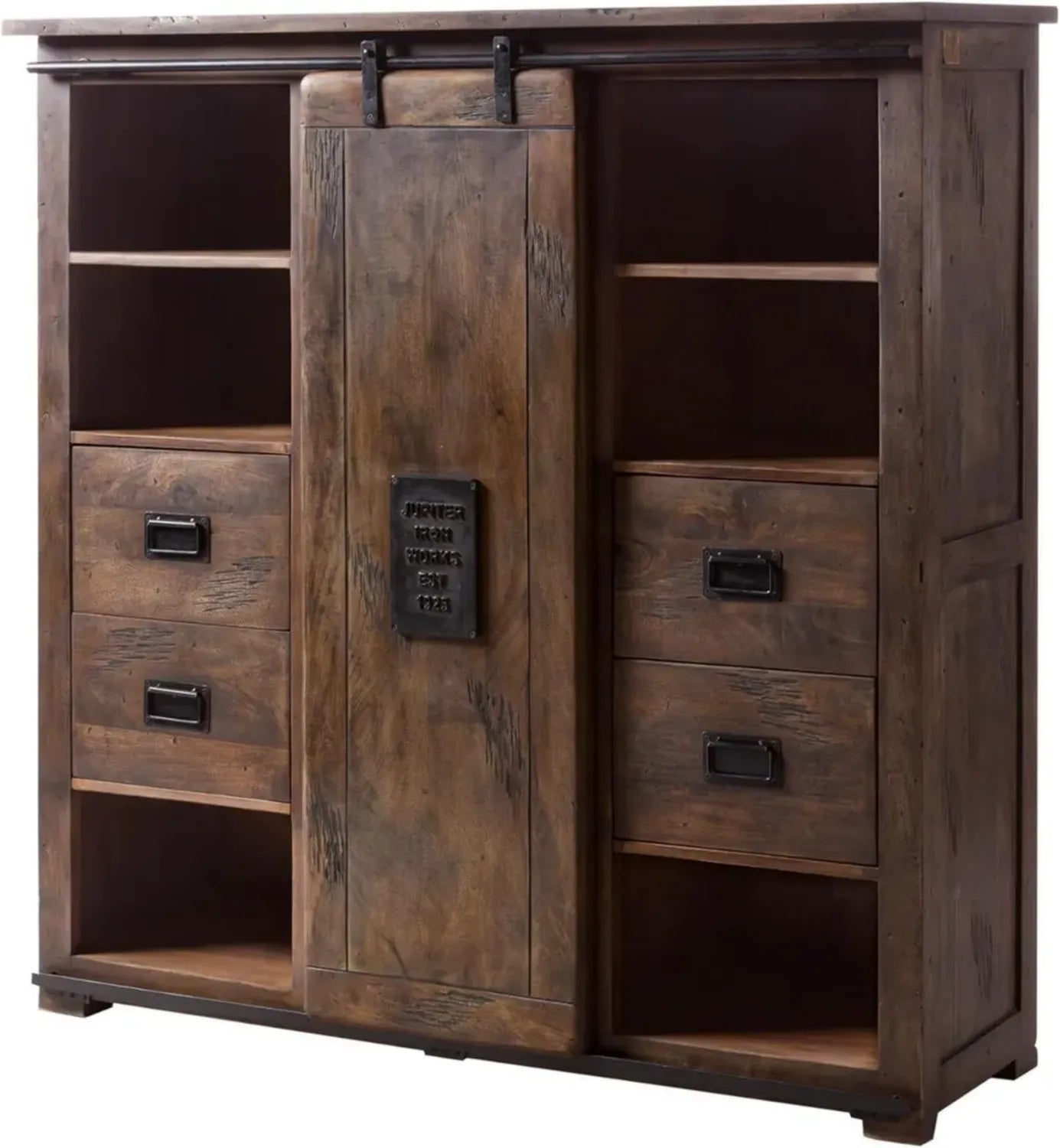 Armoire en Bois de Manguier Finition Huilée - Design Railway