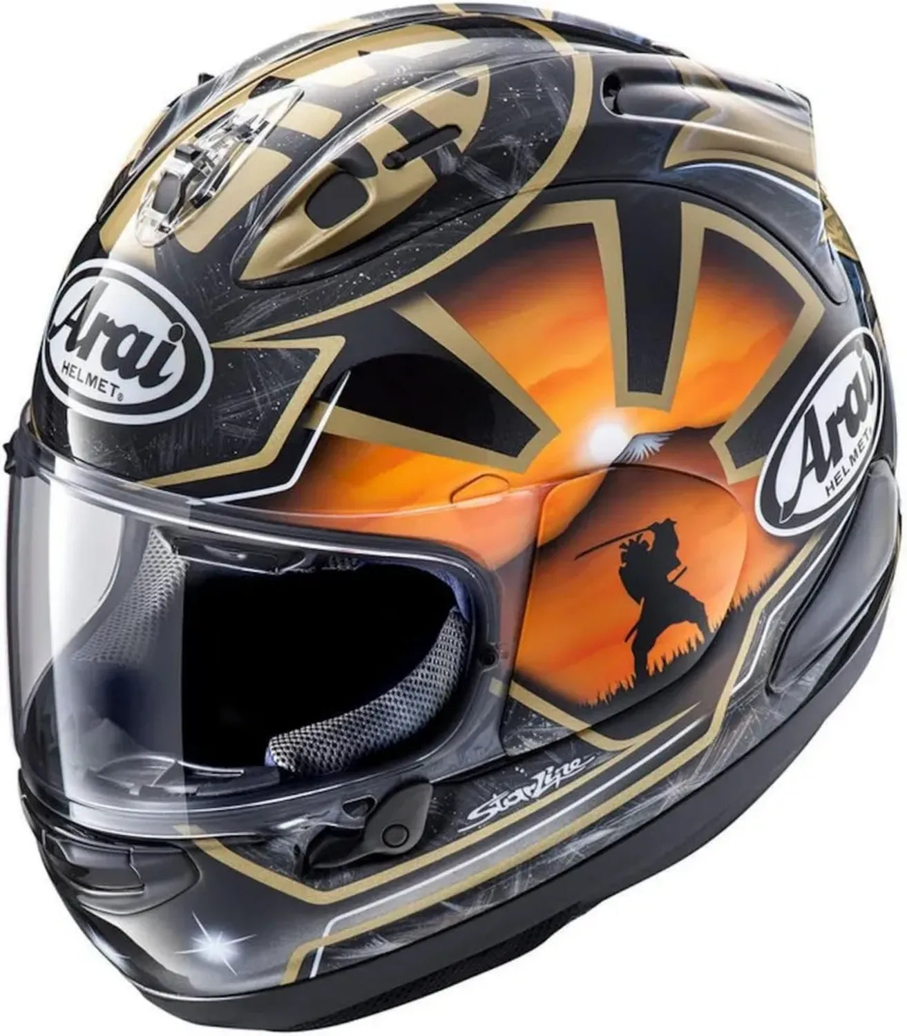 Casque Arai RX-7V Evo Pedrosa Spirit Noir/Or Taille L (59/60)