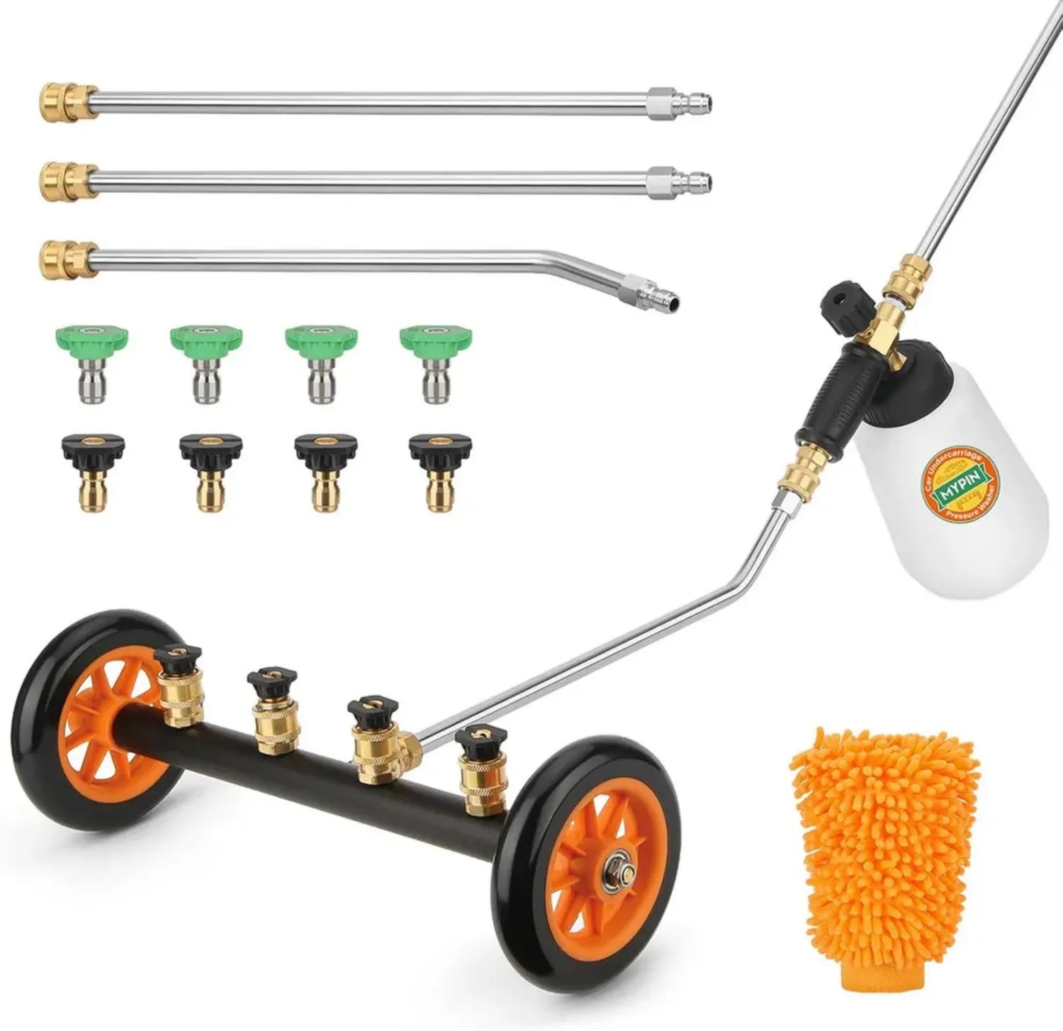 Nettoyeur à haute pression multi-usage 40,6 cm avec buse interchangeable et réservoir de mousse, 1200-4000 PSI