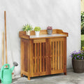 Armoire de Jardin Contemporaine en Acacia 78x36x78cm - Rangement Durable Élégant