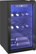 Cave à Vin 24 Bouteilles, 68L Réglable 4-16°C, Double Porte en Verre, Éclairage LED