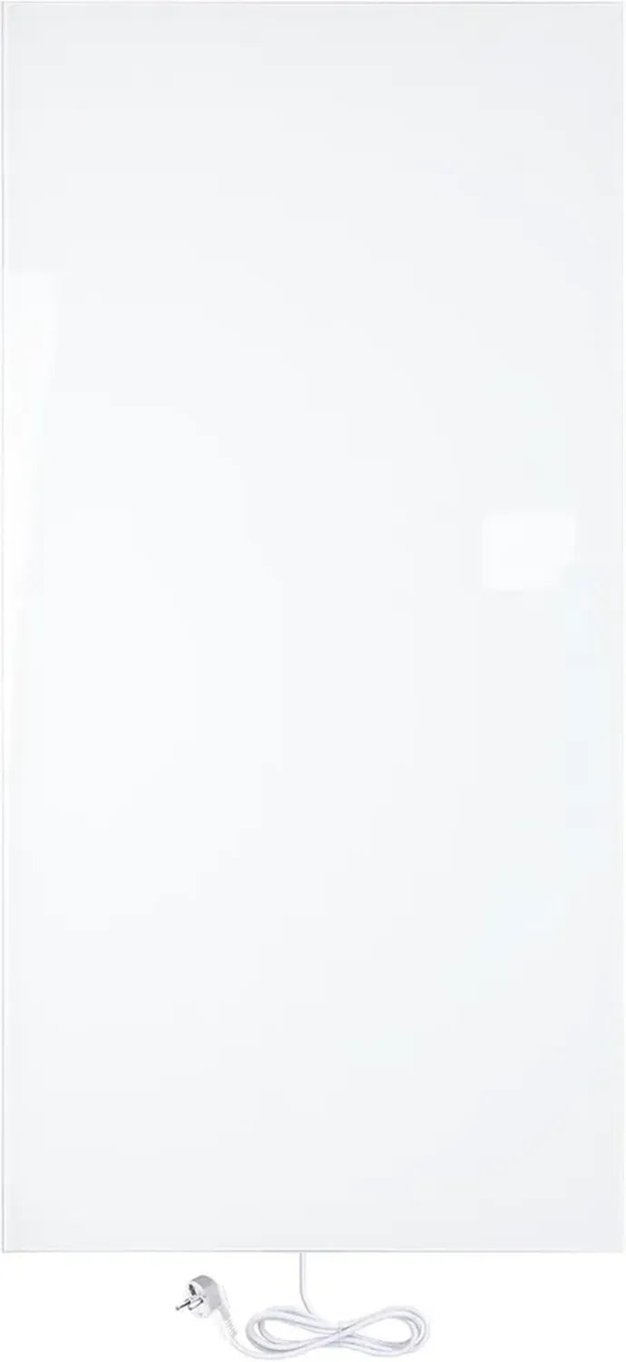 Radiateur Infrarouge Électrique en Verre 800W, Blanc, 60x120cm, Installation Murale