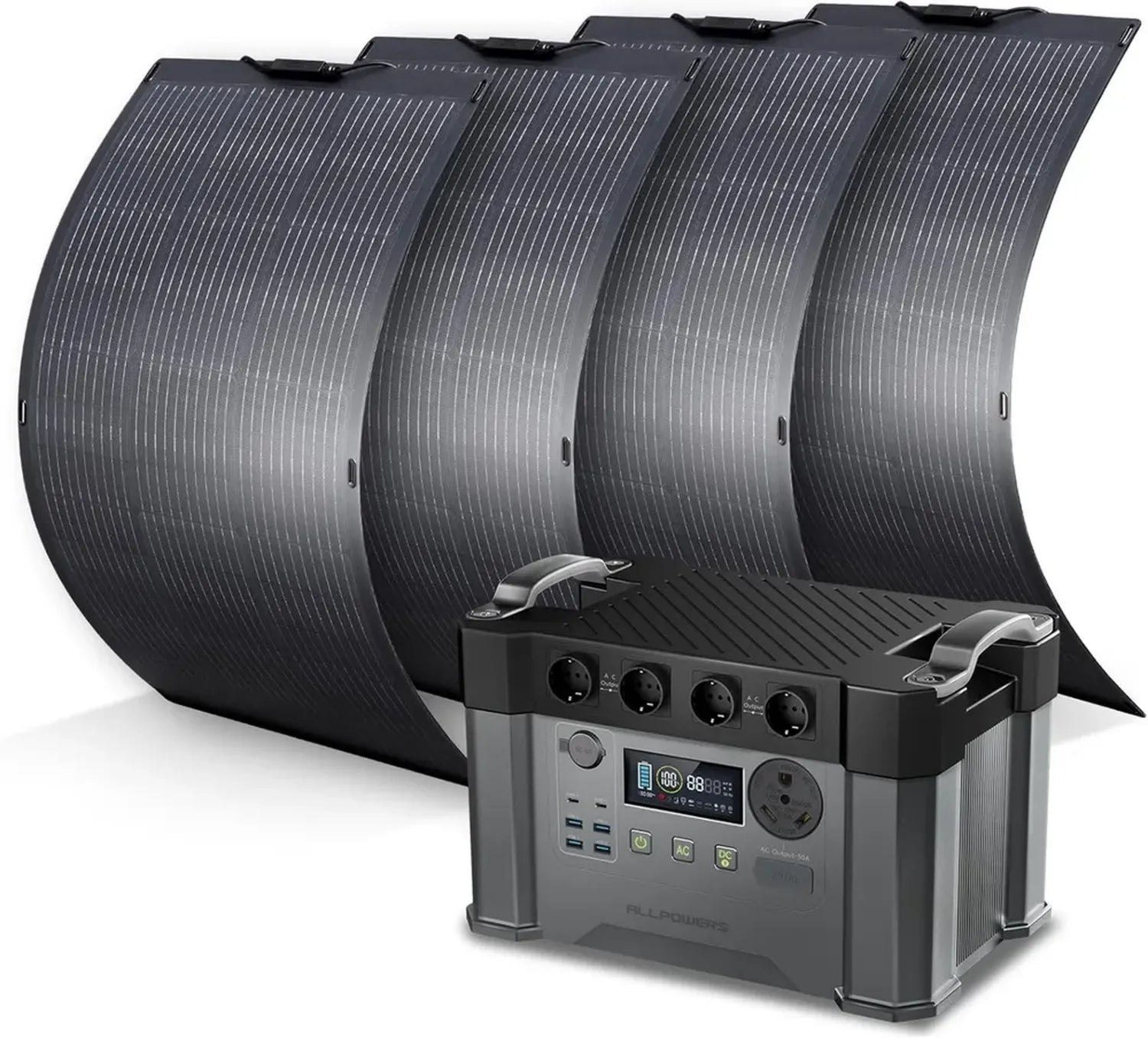 ALLPOWERS Centrale Électrique Portable 1451Wh, 2400W avec Panneaux Solaires IP68