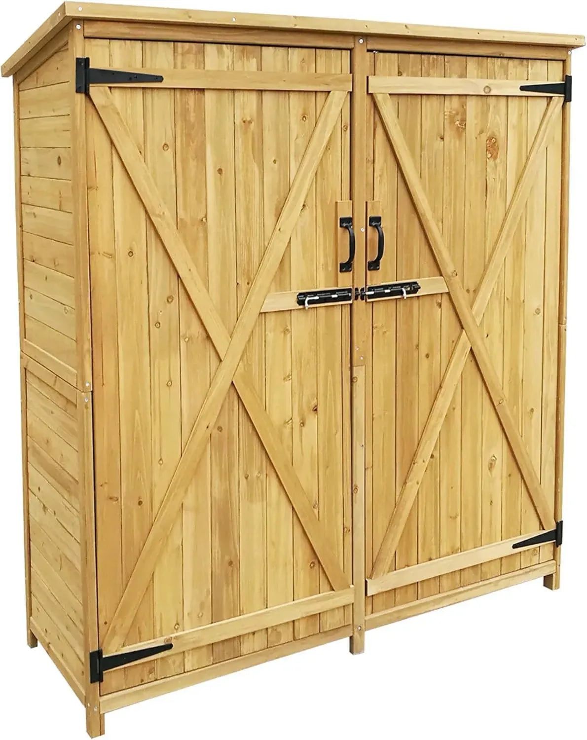 Abri de Jardin en Bois d'Épicéa avec Toit Bitumé et Double Porte - 135 x 50 x 154 cm