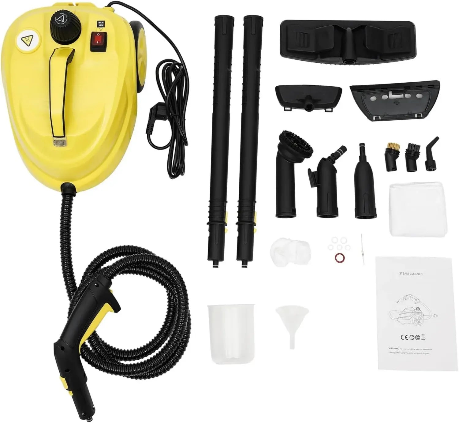 Nettoyeur vapeur multifonction 2000W, 5 bar, 160°C, réservoir 1,8L, 16 accessoires, efficace pour carrelage, cuisine, salle de bain et voiture