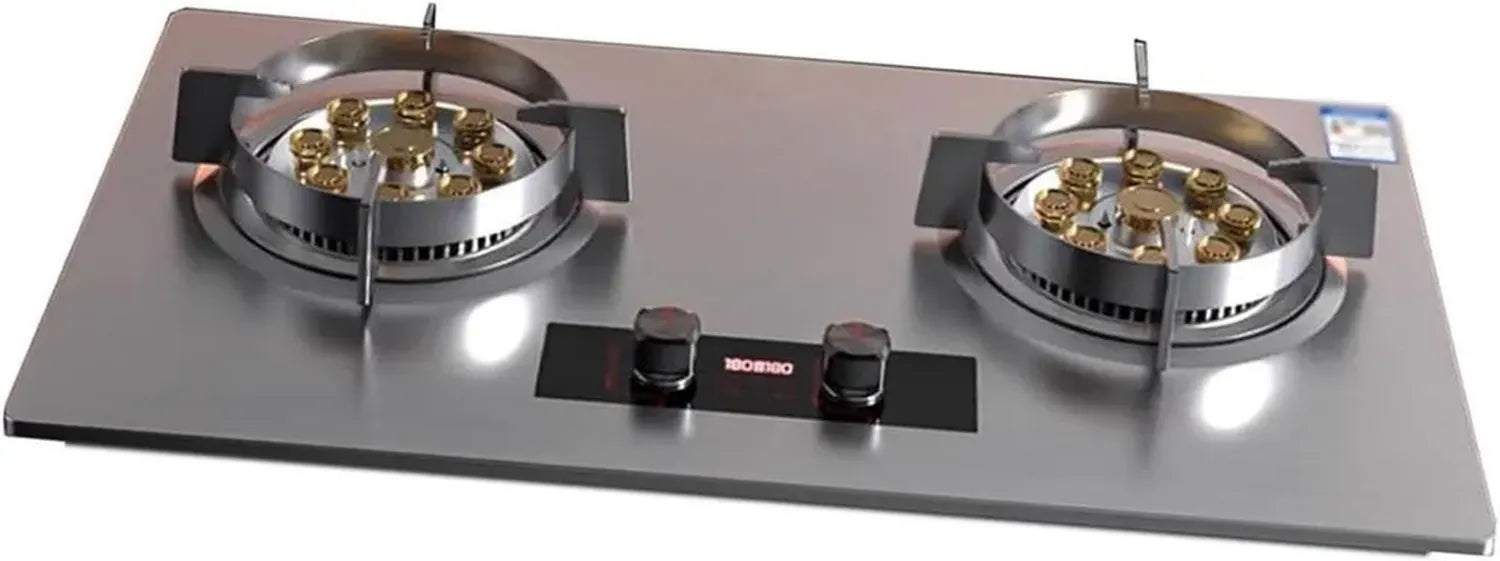Plaque de Cuisson Gaz 8,5 KW - 2 Feux, Minuterie Intelligente, Sécurité Renforcée, Support Antivent (GPL)