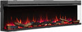 BALDERIA Athena 72' Cheminée électrique encastrable avec chauffage, flammes réalistes 3D, LED, télécommande, minuterie et thermostat - Noir
