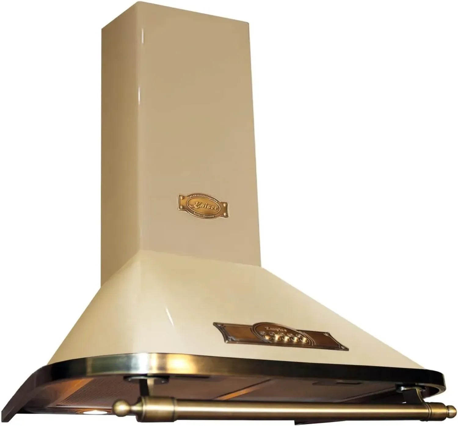 Hotte Murale Kaiser Empire 60 cm Ivoire avec Filtre à Charbon Actif, Poignée en Bronze, Débit 910 m³/h