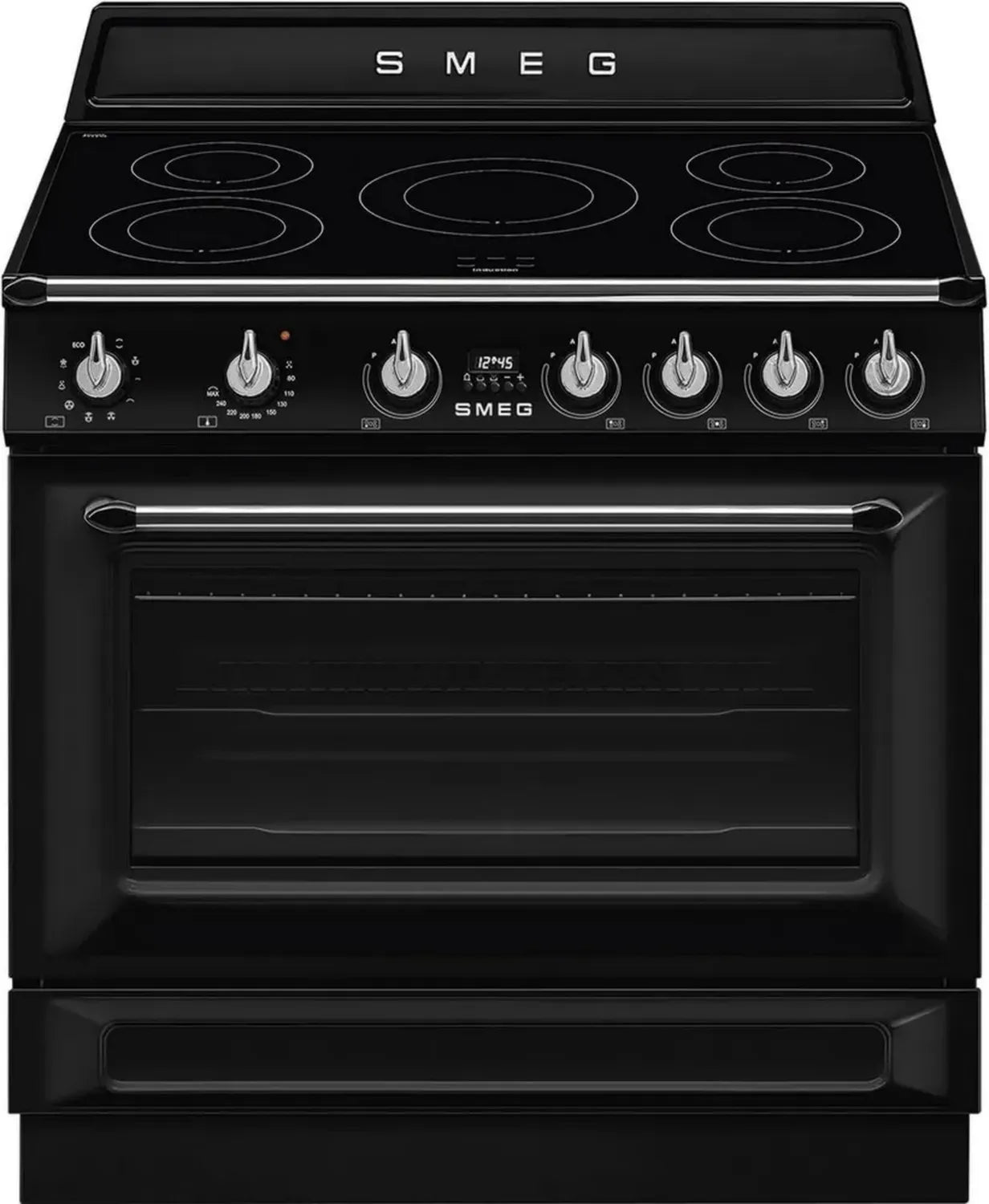 SMEG TR90IMBL Cuisinière Vintage Victoria Induction 90 cm Noir Classe A