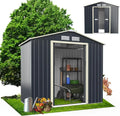 Abri de Jardin Métal Résistant 3m2 avec Porte Coulissante Toit Incliné, Cabane Extérieure 213x128x195cm, Stockage pour Outils