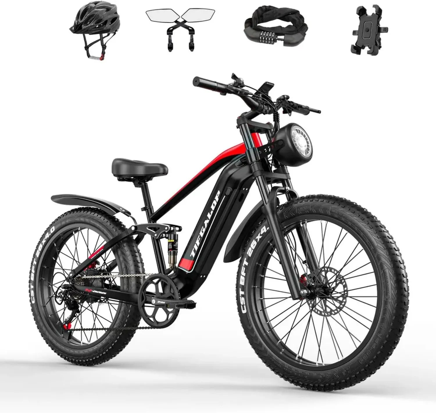 Vélo Électrique Adulte 26' - Moteur Puissant, Batterie 48V 22Ah Amovible, Autonomie 45-90 km, Pneus Tout Terrain