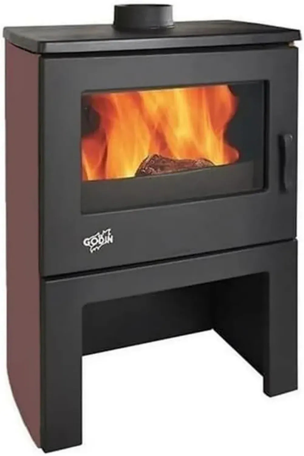 Poêle à Bois 8.5kw Noir et Carmin - Modèle 362113