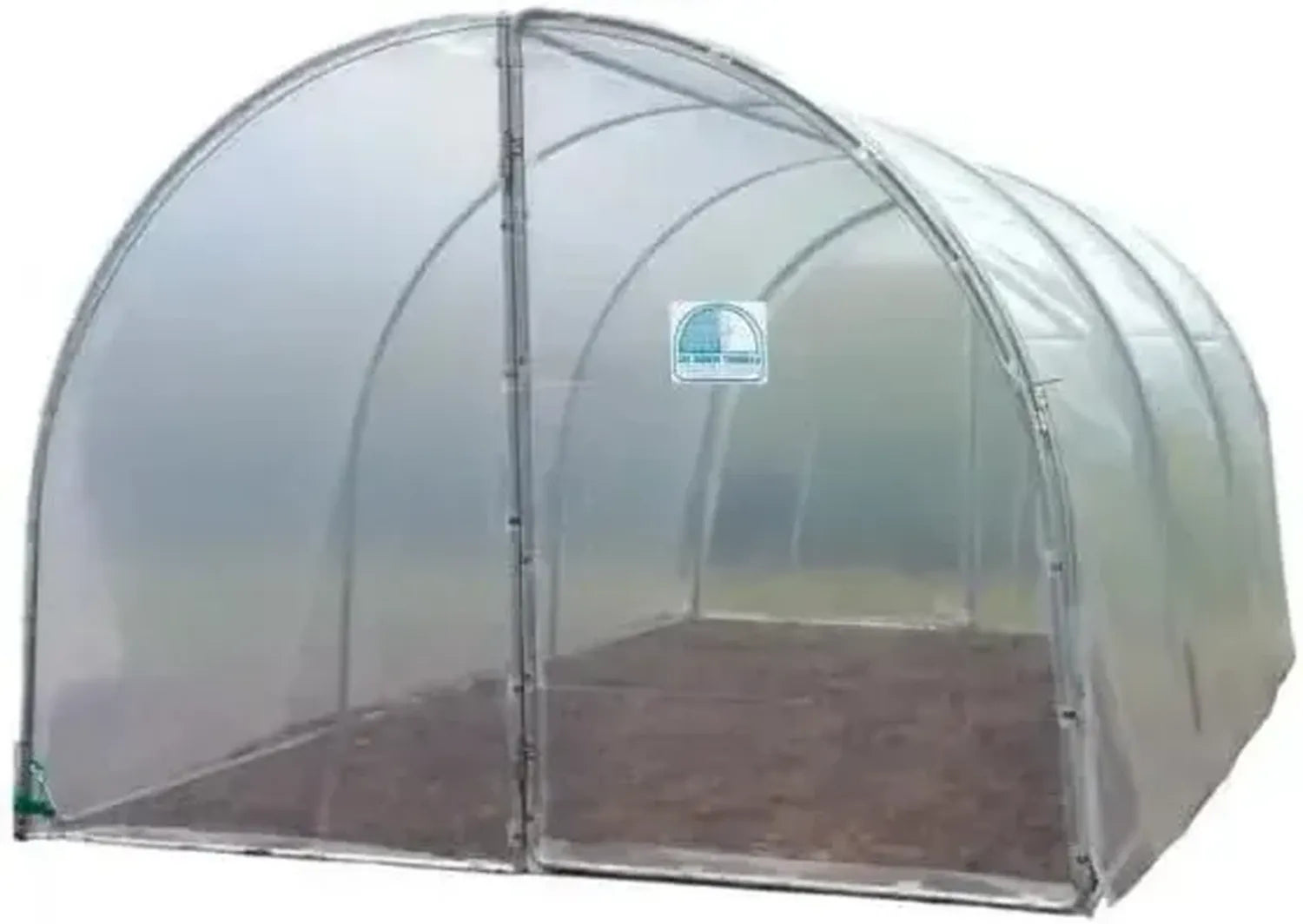 Serre Tunnel de Jardin 18m² Transparent, Acier Galvanisé, PE 200µ, Pieds Arrondis - Utilisation Toute Saison