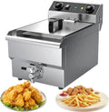 Friteuse Électrique Professionnelle 16L, Double Bacs Inox, 6000W, Température Réglable 20-190°C