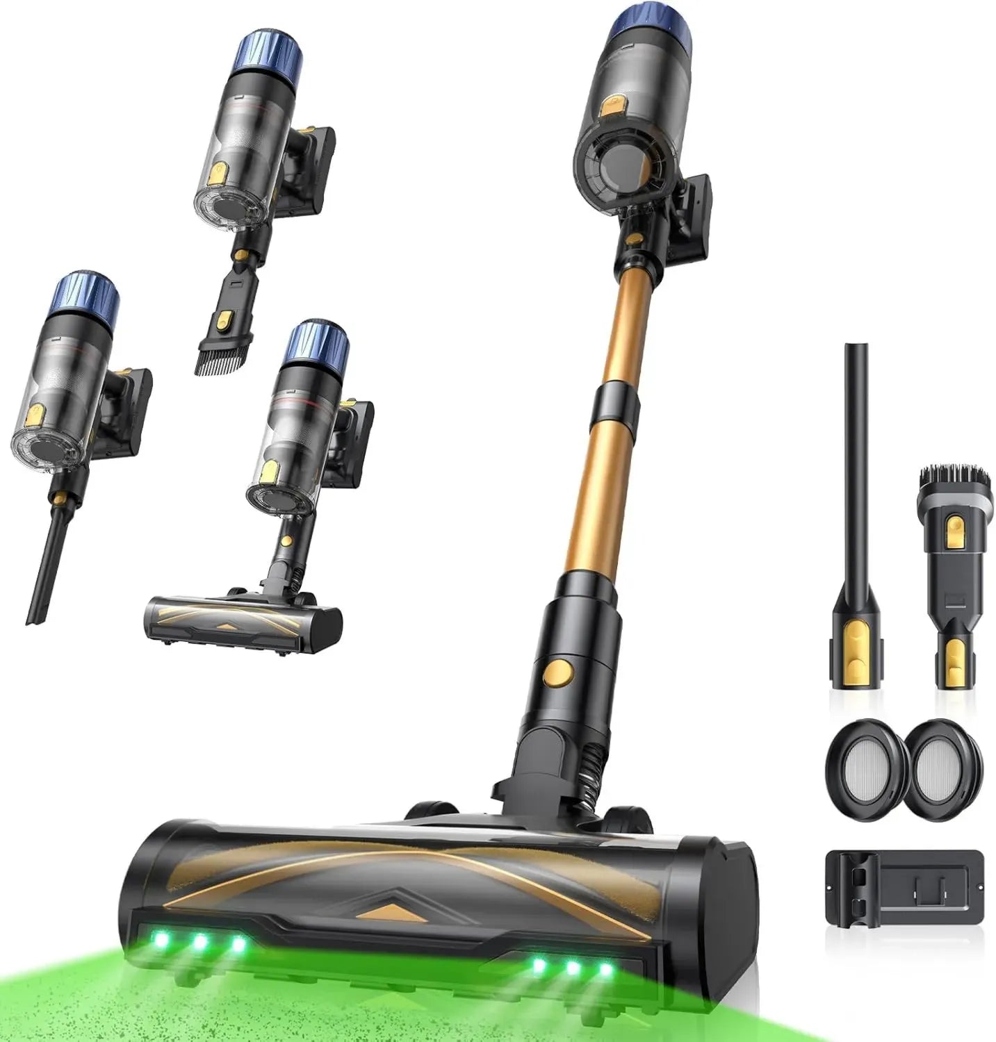 Aspirateur Balai sans Fil Proscenic P15+ 55Kpa, 70Min, 600W, Brosse Anti-Enchevêtrement, Autoportant, Téléscopique pour Tapis, Sols Durs, Poils d'Animaux et Voiture