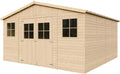 Chalet de Jardin en Bois avec Plancher Traité - Abri Extérieur en Pin/Épicéa 16 m² - H246 x 418 x 420 cm - Rangement pour Outils et Vélos - TIMBELA M330+M330G