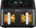 Friteuse à Air XXL LLIVEKIT 9L, Circulation d'Air 4D, Sans Huile, Dual Zone 2x4,5L, 8 Programmes, Économie d'Énergie, Noir