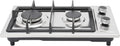 Réchaud à gaz portatif 2 brûleurs avec valve de sécurité, adaptateur inclus, tube de 1,3 m, dimensions 51 x 31 x 10 cm, puissance totale 4,75 kW