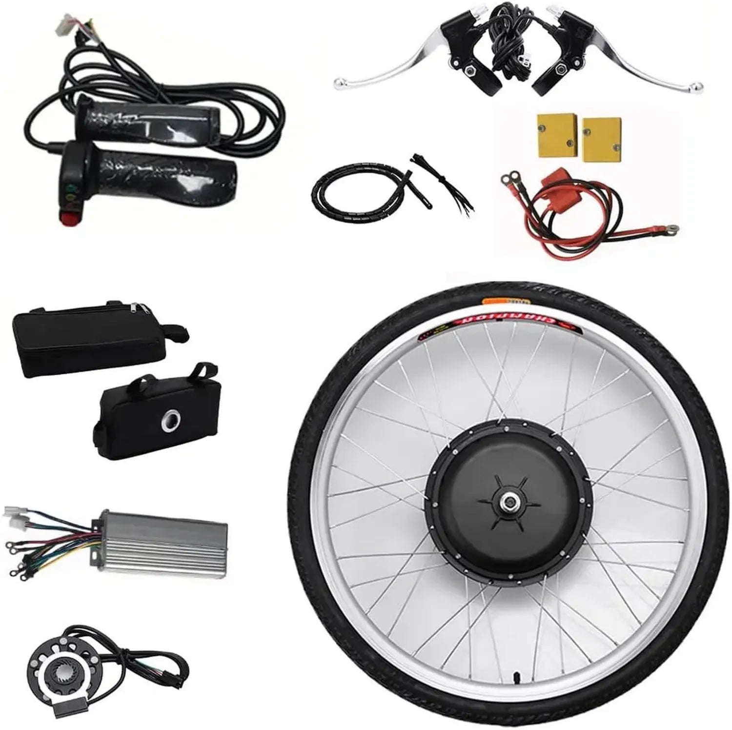 Ensemble pour vélo électrique 26 pouces 36V 250W/48V 1000W avec moteur avant et écran LCD