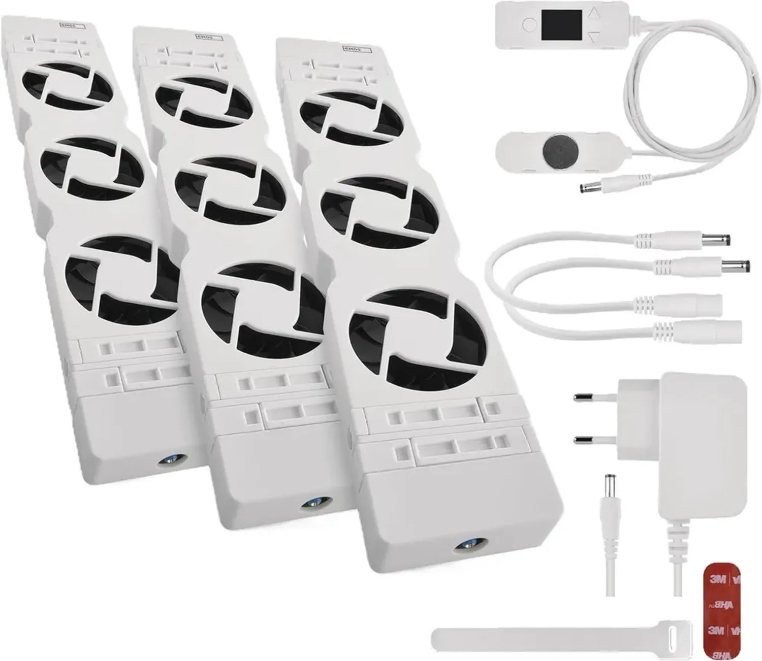 Kit Chauffage-ventilateur EMOS Écoénergétique TRIO avec Régulateur et Accessoires