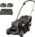 Tondeuse à Gazon WORX 40V sans Fil, 600 m², Lame 37cm, Sac 40L, Coupe Bordure, Hauteur Réglable 6 Niveaux, 2 Batteries 4Ah et Chargeur Inclus