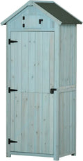Armoire de Jardin Extérieure en Bois avec Toit Bitumé, 3 Étagères et 2 Portes - 77x54x179 cm, Gris